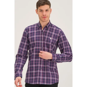 G740 DEWBERRY MEN'S SHIRT-LACİVERT-PINK