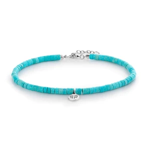 Rebel&Rose Tyrkysový obrúbený náramok na nohu Anklet Slices Turquoise RR-AK005-S 19,5 - 21,5 cm - XS