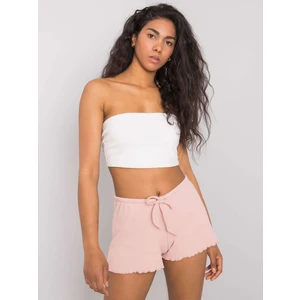 RUE PARIS Dirty pink ribbed shorts