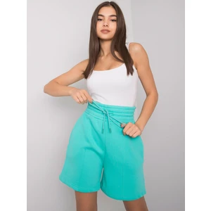 Turquoise cotton shorts