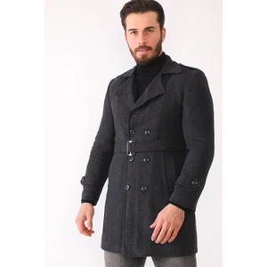 PLT8320 DEWBERRY MEN'S COAT-DIAGONAL ANTHRACITE