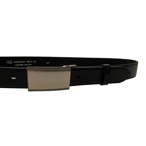 Penny Belts Pánsky kožený spoločenský opasok 35-020-4PS-60 black 100 cm