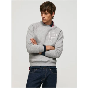 Light Grey Men's Brindle Sweatshirt Pepe Jeans Pike - Men