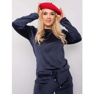 Plus Size Navy Blue Velour Set