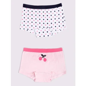 Yoclub Kids's Cotton Girls' Boxer Briefs Underwear 2-Pack BMA-0002G-AA30