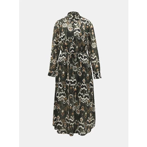 Khaki Shirt Patterned Maxi dress ONLY-Eloise - Women