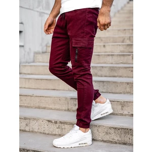 Pantaloni joggers cargo bordo Bolf 11104