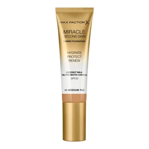 Max Factor Miracle Second Skin Hybrid Foundation SPF20 08 Medium Tan podkład o przedłużonej trwałości o działaniu nawilżającym 30 ml