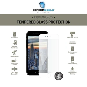 Temperált védőüveg Screenshield 3D for Apple iPhone 8 Plus - Full Cover White - Élettartam garancia