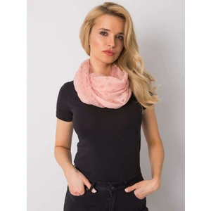 Dusty pink polka dot scarf with an application