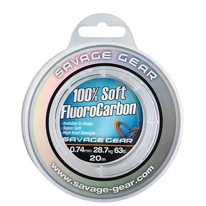 Savage gear náväzcový vlasec soft fluorocarbon číra-priemer 0,74 mm / nosnosnosť 28,7 kg / návin 20 m