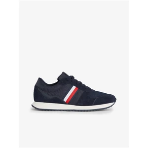 Navy blue men's sneakers with suede details Tommy Hilfiger Runne - Men's