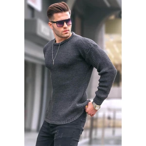 Pánsky sveter Madmext Anthracite Basic Knitwear 5990