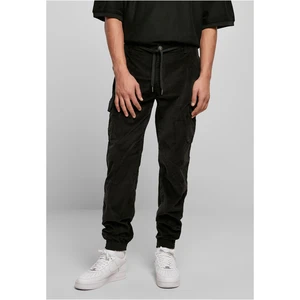 Corduroy Cargo Jogging Pants Black