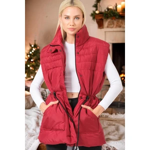 Z6747 DEWBERRY WOMEN'S VEST-PLAIN BURGUNDY