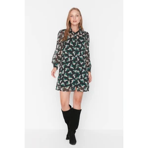 Trendyol Black Patterned Shirt Dress