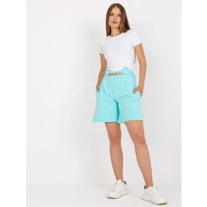 Casual mint cotton shorts