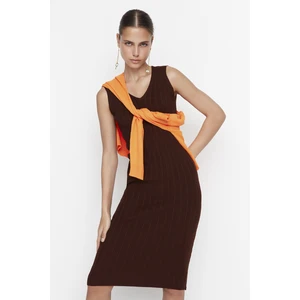 Trendyol Brown Dress-Sweater Knitwear Dress