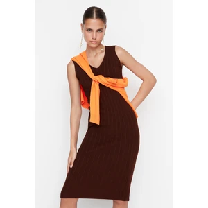 Trendyol Brown Dress-Sweater Knitwear Dress