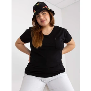 Black women's basic cotton t-shirt plus size