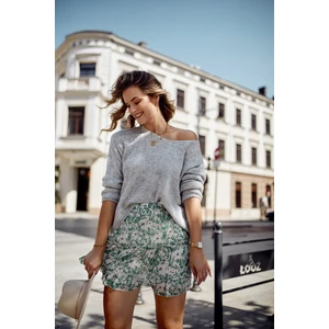 Green chiffon miniskirt