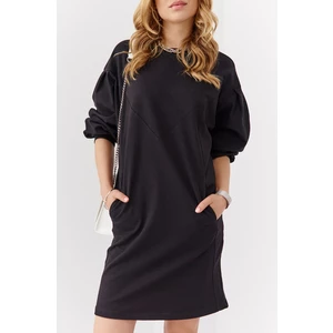 Simple black dress with stitching