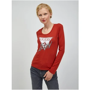 Guess Women's Red Long Sleeve T-Shirt - Women