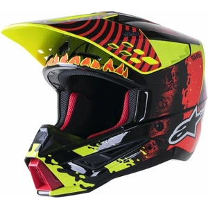 Alpinestars S-M5 Solar Flare Helmet Black/Red Fluorescent/Yellow Fluorescent/Glossy XL Kask