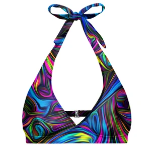 Dámske oblečenie Aloha From Deer AFD_Spill_The_Tint_Halter_Neck_Bikini_Top_BTH_AFD881_Blue