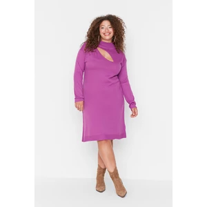 Trendyol Curve Purple Cut Out Detailed Knitwear Dress