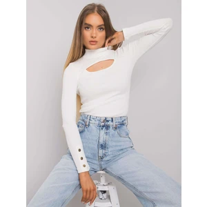 Ecru turtleneck blouse