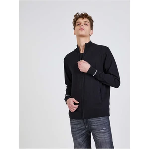 Black Men's Cardigan with Stand-Up Collar Guess Kennard - Men's