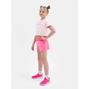 Detské krátke nohavice 4F fialová farba, jednofarebné