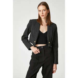 Koton Crop Blazer Jacket Button Detailed