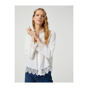 Koton Crochet Shirt With Appliques Long Sleeve