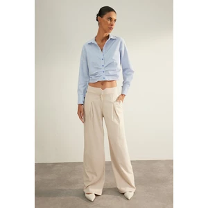 Trendyol Stone Premium Quality Wide Leg Woven Trousers