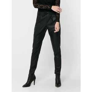 Black Women's Leatherette Trousers ONLY Pop Trash - Women