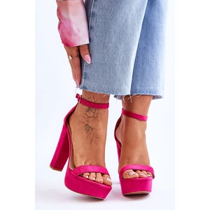 Comfortable Suede High Heel Fuchsia Essence