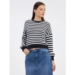 White-black ladies striped sweater ONLY Piumo - Ladies