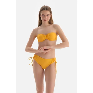 Dagi Yellow Pleated Side Bikini Bottom