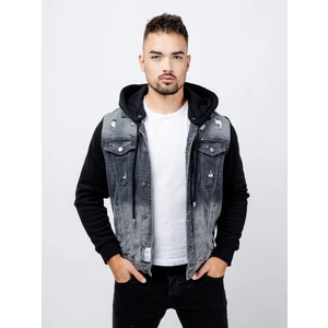 Man Denim Jacket GLANO - dark gray