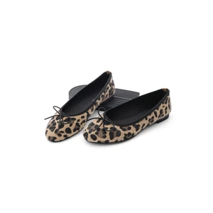 Marjin Women's Daily Flats Metallic Round Toe Ballerina Flats Adusa Leopard.