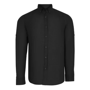 G721 DEWBERRY MENS SHIRT-PLAIN BLACK