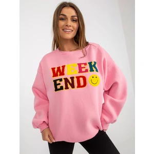 Pink hoodie with inscription