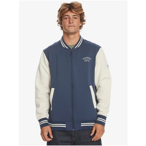 Men's Blue and Cream Quiksilver Bomber Sweatshirt - Men's