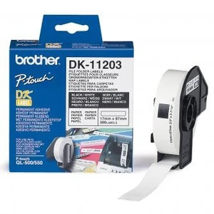 Brother DK-11203 etikety v roli 17 x 87 mm papier  biela 300 ks permanentné DK11203 etikety šanónov