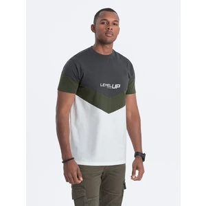 Ombre Men's cotton tricolor t-shirt with logo