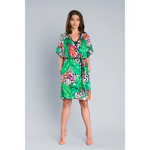 Dorita bathrobe with short sleeves - print