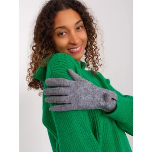 Dark grey tactile gloves with pompom