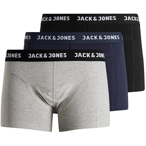 Jack&Jones 3 PACK - pánske boxerky JACANTHONY 12160750 Black - Blue nights - LGM XXL